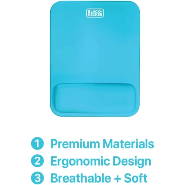 BLACK+DECKER Ergonomic Mouse Pad Wrist Support - Comfortable Mouse Pad Wrist Rest - Wrist Relief Gel Mousepad - Non-Slip Base Aesthetic Mousepad for Gaming, Home, Office - Perfect for Computer, Laptop