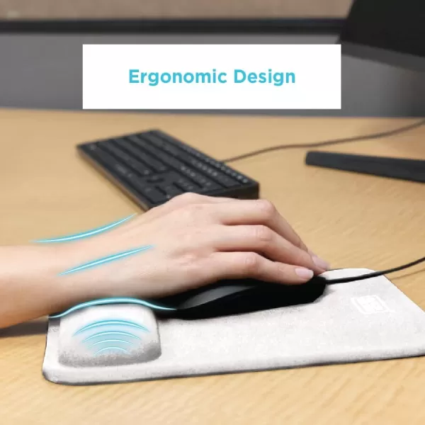 BLACK+DECKER Ergonomic Mouse Pad Wrist Support - Comfortable Mouse Pad Wrist Rest - Wrist Relief Gel Mousepad - Non-Slip Base Aesthetic Mousepad for Gaming, Home, Office - Perfect for Computer, Laptop