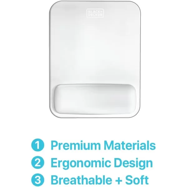BLACK+DECKER Ergonomic Mouse Pad Wrist Support - Comfortable Mouse Pad Wrist Rest - Wrist Relief Gel Mousepad - Non-Slip Base Aesthetic Mousepad for Gaming, Home, Office - Perfect for Computer, Laptop