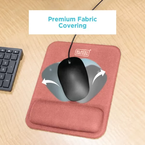 BLACK+DECKER Ergonomic Mouse Pad Wrist Support - Comfortable Mouse Pad Wrist Rest - Wrist Relief Gel Mousepad - Non-Slip Base Aesthetic Mousepad for Gaming, Home, Office - Perfect for Computer, Laptop