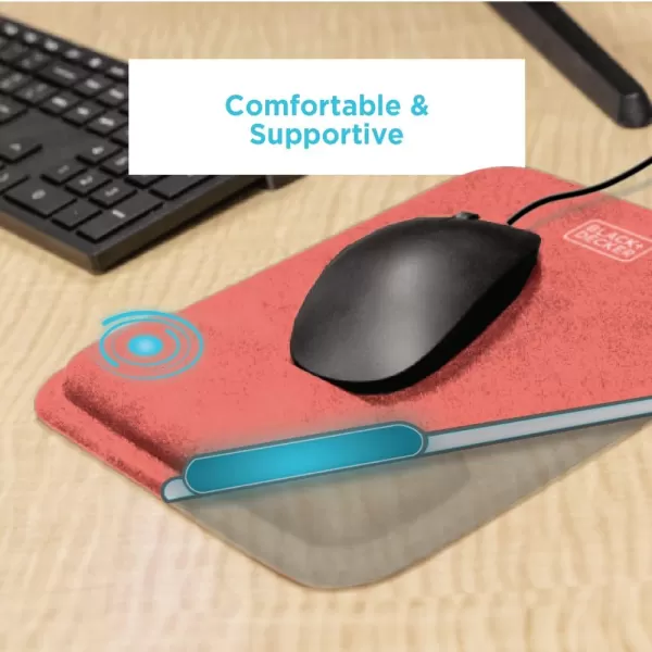 BLACK+DECKER Ergonomic Mouse Pad Wrist Support - Comfortable Mouse Pad Wrist Rest - Wrist Relief Gel Mousepad - Non-Slip Base Aesthetic Mousepad for Gaming, Home, Office - Perfect for Computer, Laptop