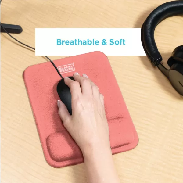 BLACK+DECKER Ergonomic Mouse Pad Wrist Support - Comfortable Mouse Pad Wrist Rest - Wrist Relief Gel Mousepad - Non-Slip Base Aesthetic Mousepad for Gaming, Home, Office - Perfect for Computer, Laptop