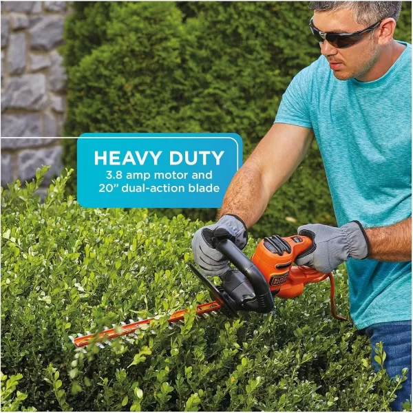 BLACK+DECKER Hedge Trimmer with Saw, 20-Inch, Corded 