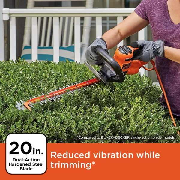BLACK+DECKER Hedge Trimmer with Saw, 20-Inch, Corded 