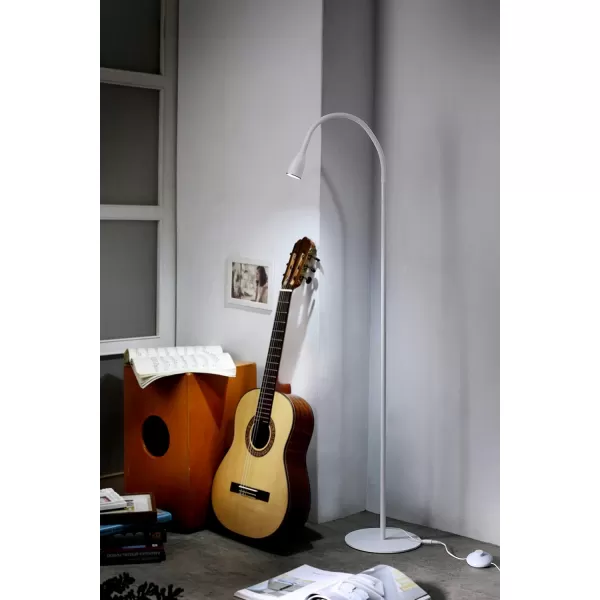 BLACK+DECKER LED Gooseneck Floor Lamp, 54"H, White