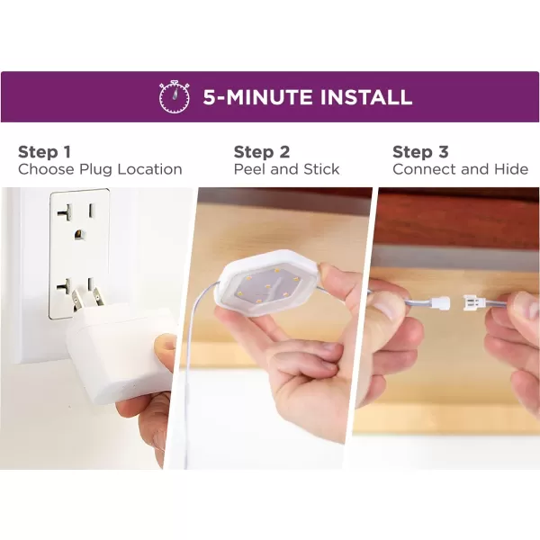 BLACK+DECKER LEDUC-PUCK-3RGB Color Changing LED Puck Light Kit with Remote, Tool-Free Install, Dimmable, 3-Pack, RGBW 