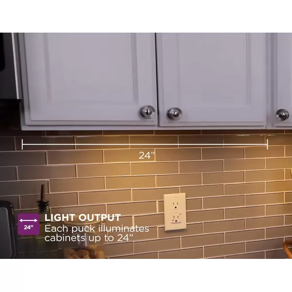 BLACK+DECKER LEDUC-PUCK-3RGB Color Changing LED Puck Light Kit with Remote, Tool-Free Install, Dimmable, 3-Pack, RGBW 