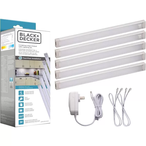 BLACK+DECKER LEDUC18-1CK Dimmable Linkable LED Shop Light with Motion Sensor and Magnetic Option, 10.5W, 780 Lumens, 4000K, 18", Cool White