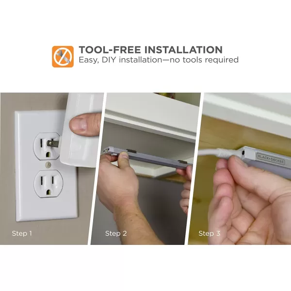 BLACK+DECKER LEDUC24-1WK Dimmable Linkable LED Shop Light with Motion Sensor and Magnetic Option, 10.5W, 780 Lumens, 24", Warm