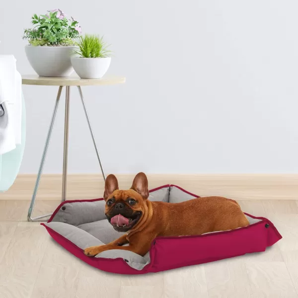 BLACK+DECKER Large Dog 4 in 1 Snap Pet Bed, Low Profile, Sofa Cover, Mat, Crate Liner, Soft Breathable Pet Bed Premium Bedding, 28 in x 24 in, 