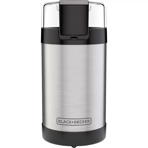 BLACK+DECKER One Touch Coffee Grinder, CBG110S,2/3 Cup Coffee Bean Capacity, Push-Button Control, Stainless Steel Blades