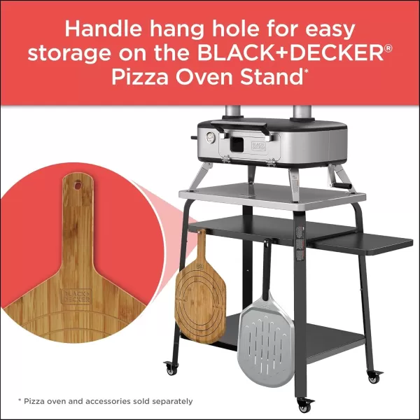 BLACK+DECKER Pizza Oven Metal Peel, Pizza Stone, 12 Inch 