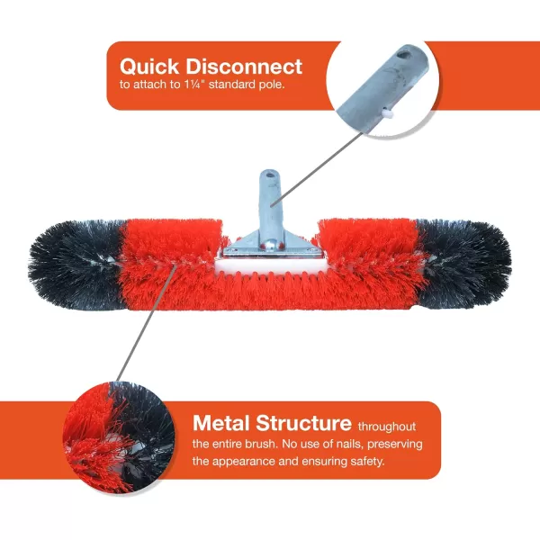 BLACK+DECKER Pool Brush, 360 Degree Bristles, 18 Inches