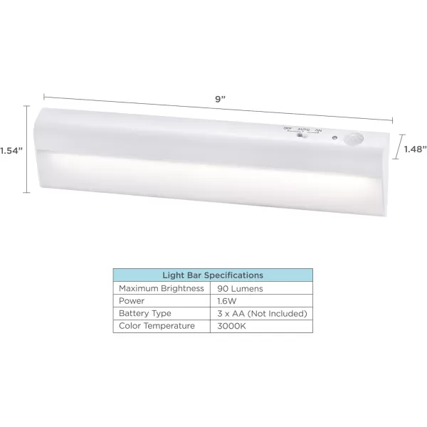 BLACK+DECKER PureOptics Battery-Operated Under Cabinet Light Bar, White