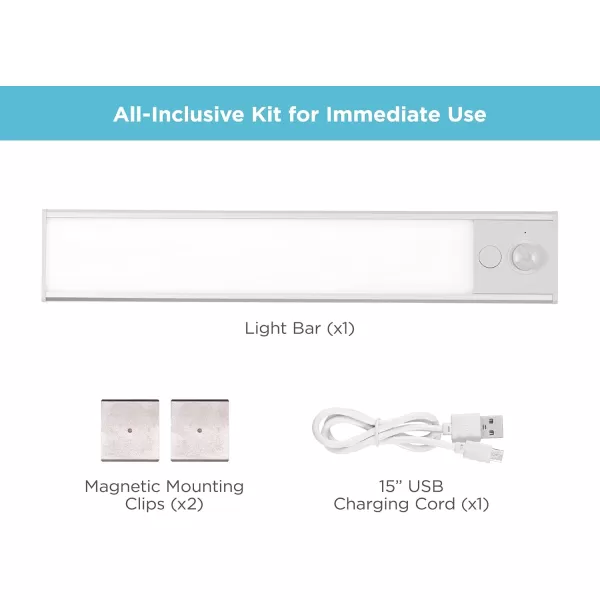 BLACK+DECKER Rechargeable Under Cabinet Light Bar, Silver