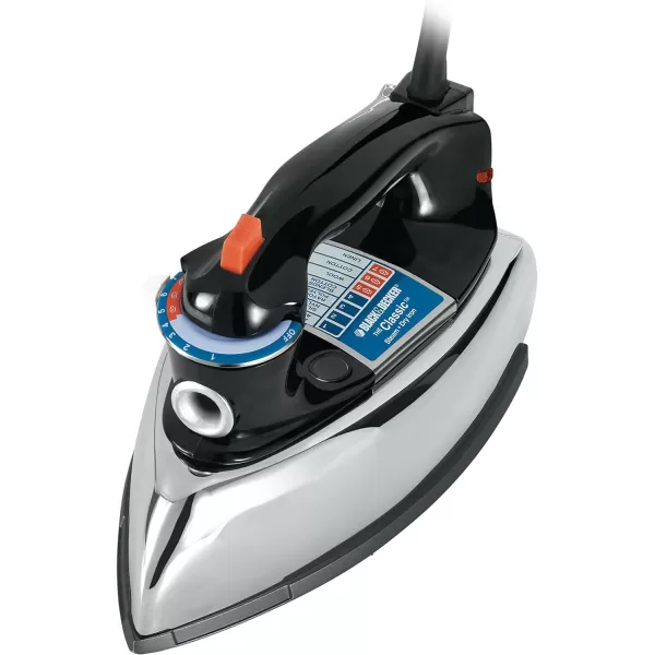 BLACK+DECKER The Classic Iron, F67E-T, Aluminum Soleplate, Steam or Dry Ironing, 7 Temperature Settings, Anti-Drip