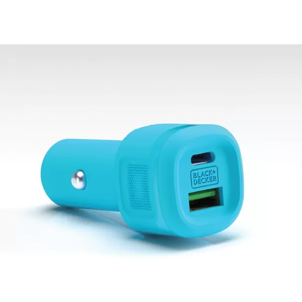 BLACK+DECKER USB C Car Charger, Compact 38W 2-Port, LED Indicator Type C Charger with Power Delivery/Quick Charge, Compatible with iPhone 15 14 13 12 Series, Pixel 3 2 XL, iPad Pro, More