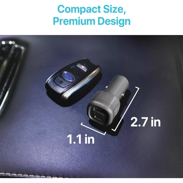 BLACK+DECKER USB C Car Charger, Compact 38W 2-Port, LED Indicator Type C Charger with Power Delivery/Quick Charge, Compatible with iPhone 15 14 13 12 Series, Pixel 3 2 XL, iPad Pro, More
