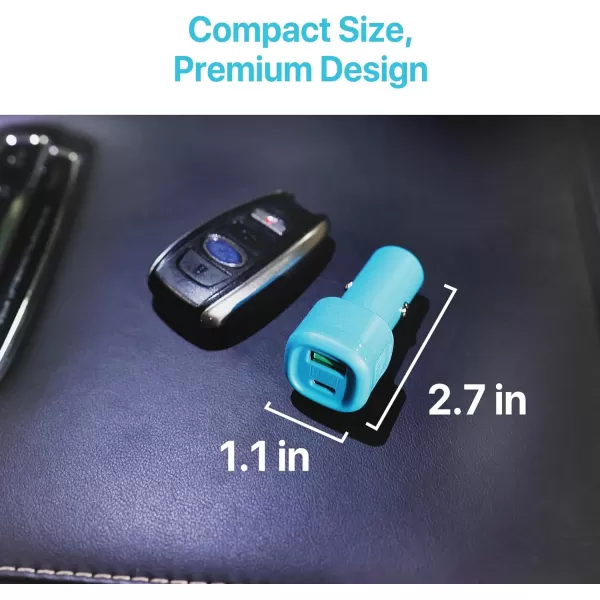 BLACK+DECKER USB C Car Charger, Compact 38W 2-Port, LED Indicator Type C Charger with Power Delivery/Quick Charge, Compatible with iPhone 15 14 13 12 Series, Pixel 3 2 XL, iPad Pro, More
