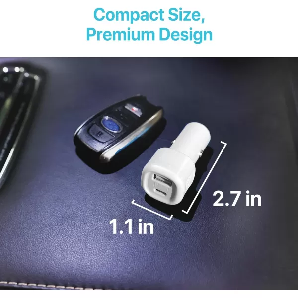 BLACK+DECKER USB C Car Charger, Compact 38W 2-Port, LED Indicator Type C Charger with Power Delivery/Quick Charge, Compatible with iPhone 15 14 13 12 Series, Pixel 3 2 XL, iPad Pro, More
