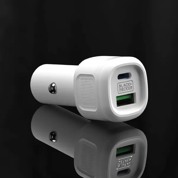 BLACK+DECKER USB C Car Charger, Compact 38W 2-Port, LED Indicator Type C Charger with Power Delivery/Quick Charge, Compatible with iPhone 15 14 13 12 Series, Pixel 3 2 XL, iPad Pro, More