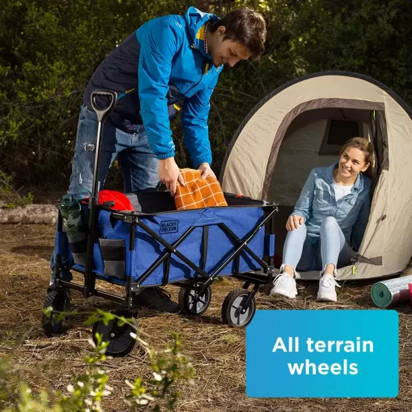 BLACK+DECKER Utility Wagon, Collapsible/Folding Wagon, Black 