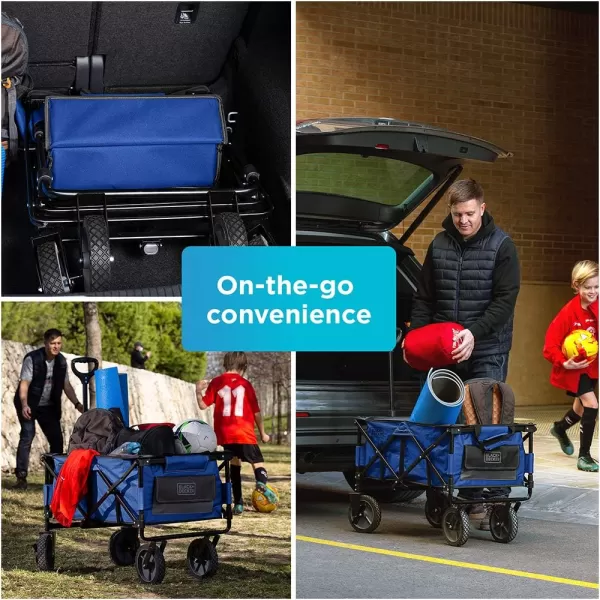 BLACK+DECKER Utility Wagon, Collapsible/Folding Wagon, Black 