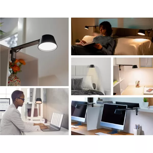 BLACK+DECKER Verve Designer LED Clamp Light, Fits Shelves, Cubicles &amp; Headboards, True White LED + 16M RGB Colors