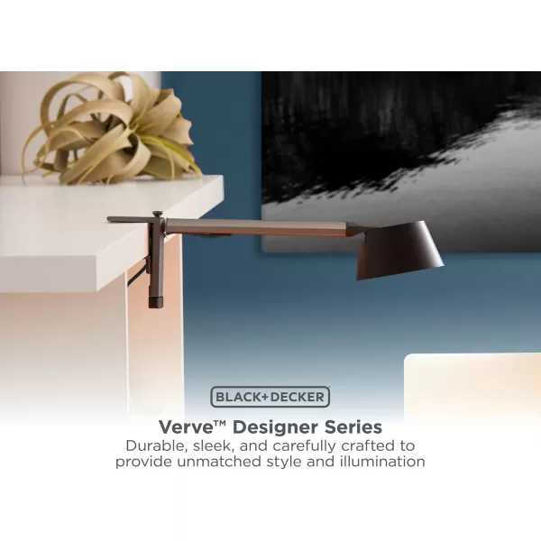 BLACK+DECKER Verve Designer LED Clamp Light, Fits Shelves, Cubicles &amp; Headboards, True White LED + 16M RGB Colors