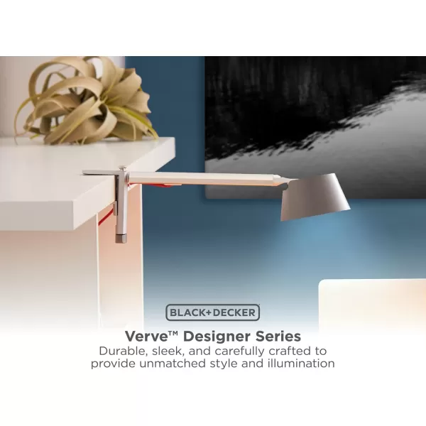 BLACK+DECKER Verve Designer LED Clamp Light, Fits Shelves, Cubicles &amp; Headboards, True White LED + 16M RGB Colors