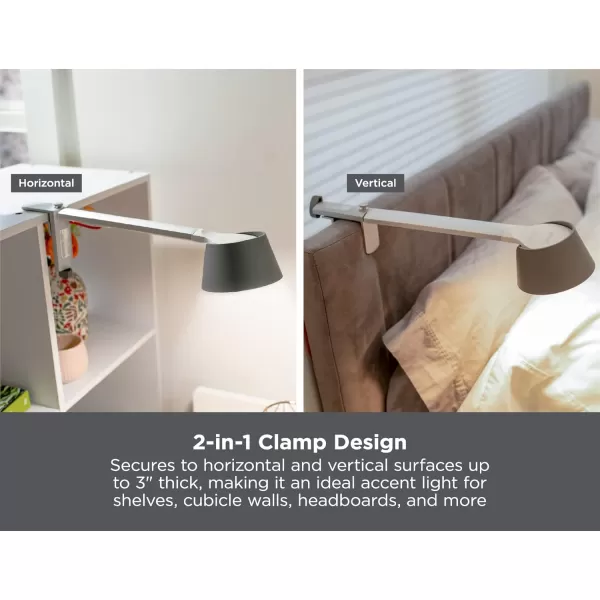 BLACK+DECKER Verve Designer Smart Clamp Light, Works with Alexa, Fits Cubicles &amp; Headboards, Auto-Circadian Mode, True White LED + 16M RGB Colors,