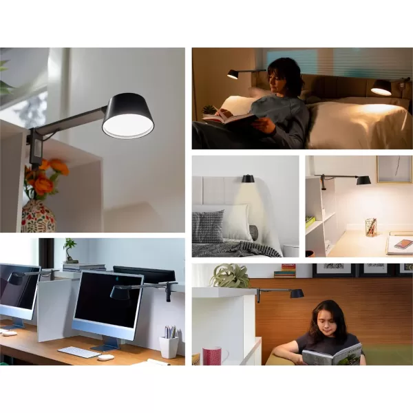 BLACK+DECKER Verve Designer Smart Clamp Light, Works with Alexa, Fits Cubicles &amp; Headboards, Auto-Circadian Mode, True White LED + 16M RGB Colors,