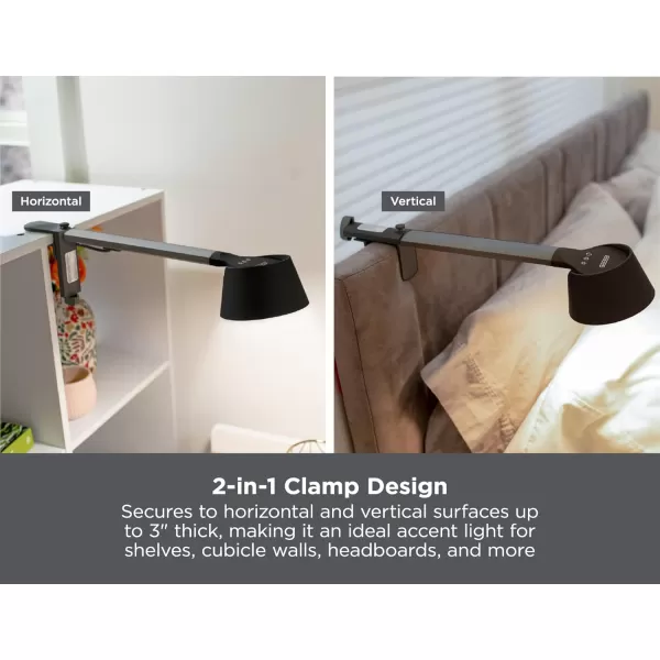 BLACK+DECKER Verve Designer Smart Clamp Light, Works with Alexa, Fits Cubicles &amp; Headboards, Auto-Circadian Mode, True White LED + 16M RGB Colors,