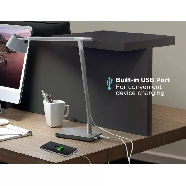 BLACK+DECKER Verve Designer Smart Desk Lamp, Works with Alexa, Auto-Circadian Mode, True White LED + 16M RGB Colors, USB Charging Port,