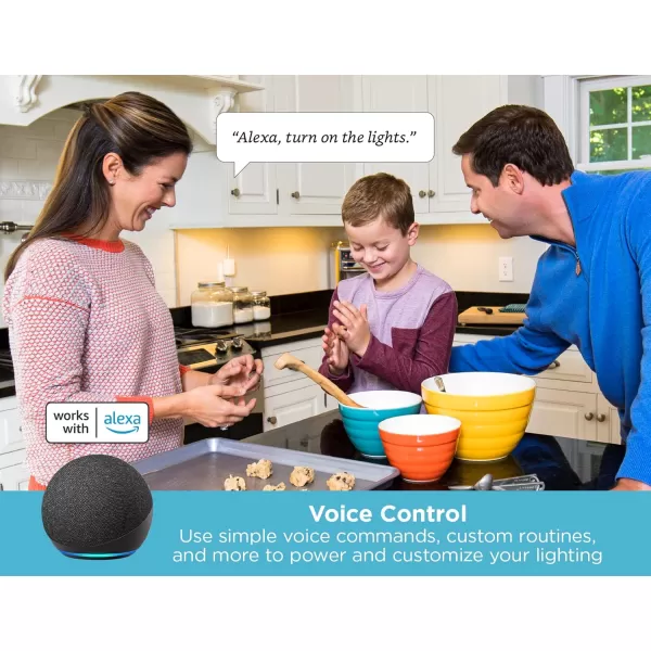 BLACK+DECKER Works with Alexa Smart Under Cabinet Lighting, Adjustable LEDs, 24" Bar, White