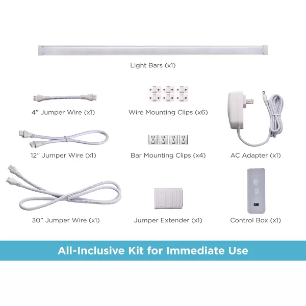 BLACK+DECKER Works with Alexa Smart Under Cabinet Lighting, Adjustable LEDs, 24" Bar, White