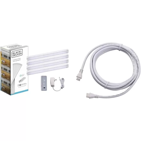 BLACK+DECKER Works with Alexa Smart Under Cabinet Lighting, Adjustable LEDs, 24" Bar, White