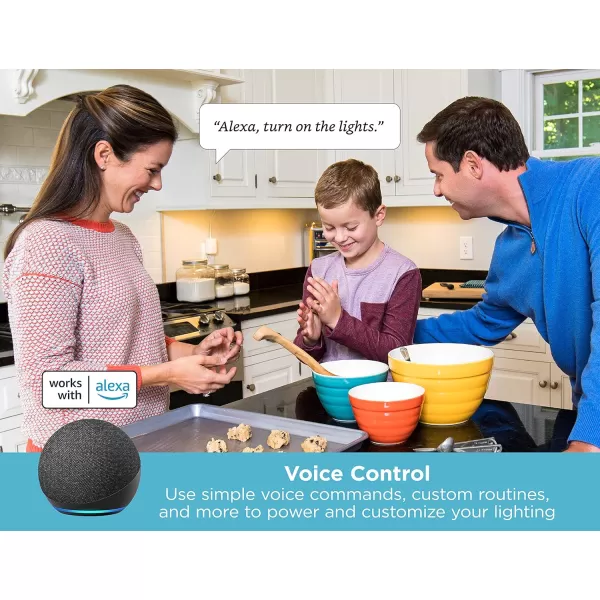 BLACK+DECKER Works with Alexa Smart Under Cabinet Lighting, Adjustable LEDs, 24" Bar, White