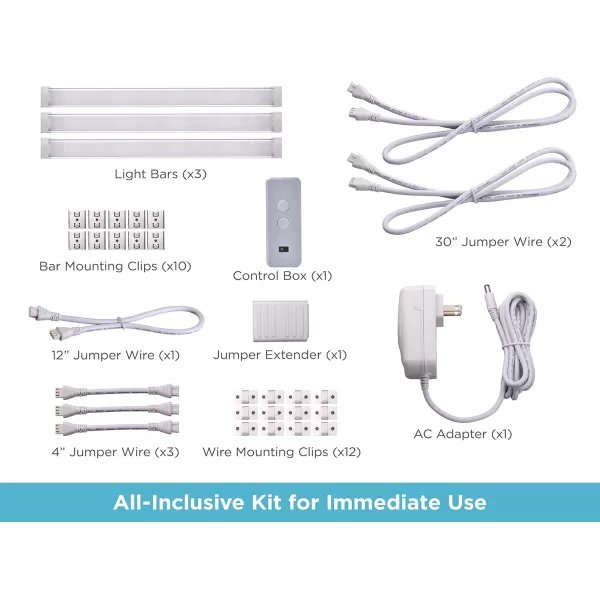 BLACK+DECKER Works with Alexa Smart Under Cabinet Lighting, Adjustable LEDs, 24" Bar, White