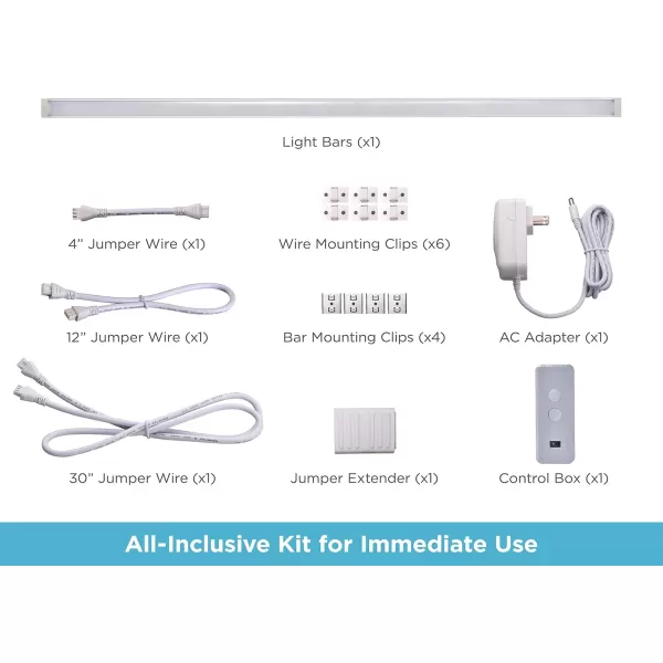 BLACK+DECKER Works with Alexa Smart Under Cabinet Lighting, Adjustable LEDs, 24" Bar, White