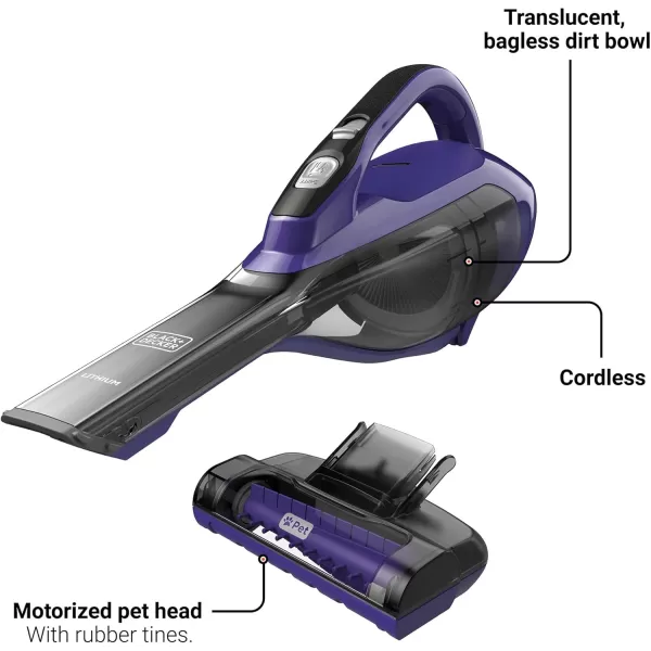 BLACK+DECKER dustbuster furbuster AdvancedClean Cordless Pet Handheld Vacuum, Home and Car Vacuum 