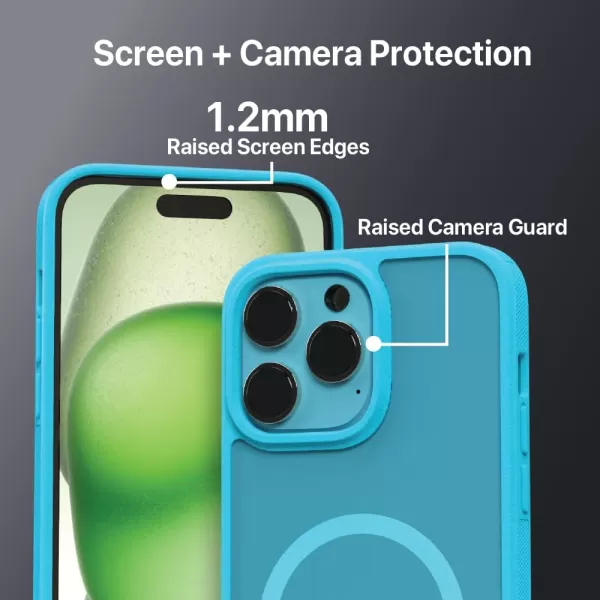 BLACK+DECKER for iPhone 15 Case, Compatible with MagSafe, Shockproof Military-Grade Protection, Magnetic Phone Case for iPhone 15 Pro Max, Blue 