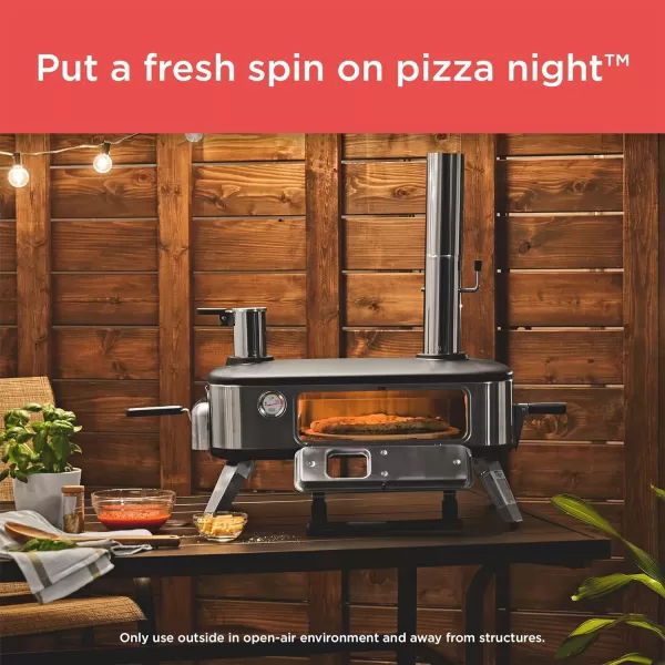 BLACK+DECKER vera Pizza Oven, Outdoor, Wood - Charcoal - Pellet Fired Pizza Oven, Rotating Handle and Temperature Gauge, Portable with Folding Legs for Easy Storage 