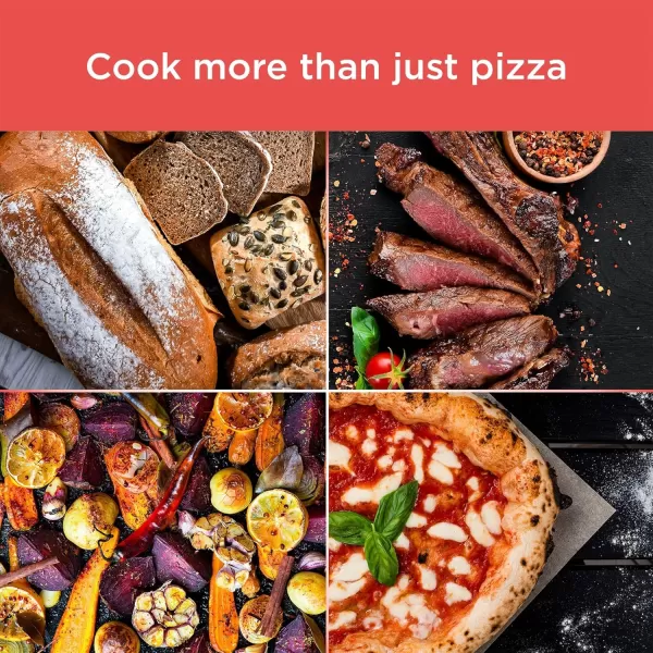 BLACK+DECKER vera Pizza Oven, Outdoor, Wood - Charcoal - Pellet Fired Pizza Oven, Rotating Handle and Temperature Gauge, Portable with Folding Legs for Easy Storage 