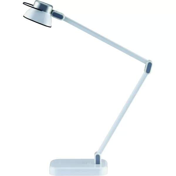 BLACK+DECKER® PureOptics Elate Dual Arm 5W Flicker-Free Natural Daylight LED Desk Lamp with USB Charging Port, 2 Dimming Levels , White 