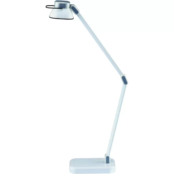 BLACK+DECKER® PureOptics Elate Dual Arm 5W Flicker-Free Natural Daylight LED Desk Lamp with USB Charging Port, 2 Dimming Levels , White 