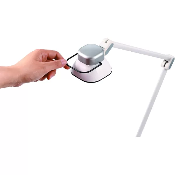 BLACK+DECKER® PureOptics Elate Dual Arm 5W Flicker-Free Natural Daylight LED Desk Lamp with USB Charging Port, 2 Dimming Levels , White 