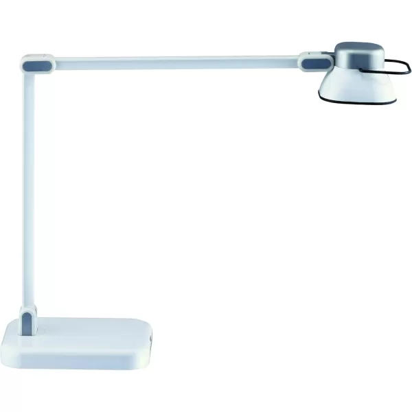 BLACK+DECKER® PureOptics Elate Dual Arm 5W Flicker-Free Natural Daylight LED Desk Lamp with USB Charging Port, 2 Dimming Levels , White 