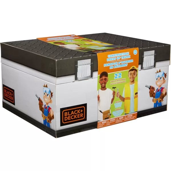 Black + Decker Kids Tool Set Pretend Play Trunk with Tool Box, Construction Vest &amp; Hard Hat – 22 Piece Set [Amazon Exclusive]