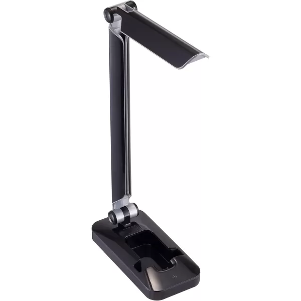 Black and Decker Office LED3FOLD-WHTRED PureOptics Verve 5W Flicker-Free Natural Daylight LED Desk Lamp with USB Charging Port, Phone Stand, 2 Dimming Levels , 16" x 9" x 3.5", White/Red